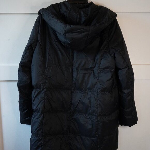 J. Jill Down, Emerson Long Hooded Down Puffer Coat, Black - Picture 4 of 7